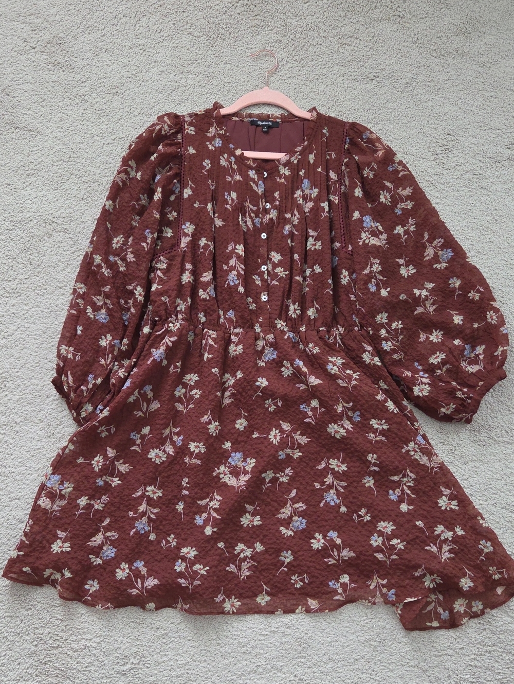 Madewell Rust Floral Mini Dress